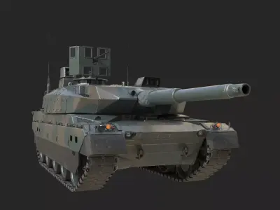 2 coatings of JSDF Type 10 Main Battle Tank MBT Low-poly 3D model