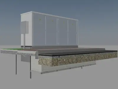 Electrical distribution station Free 3D model