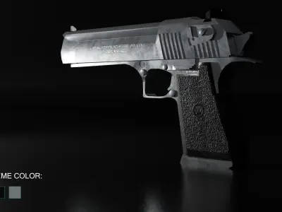 Desert Eagle Low-poly 3D model 7
