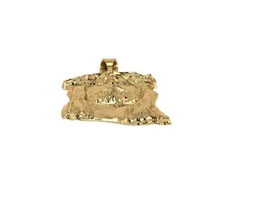 Detailed Jesus Christ Gold Necklace 3D print model
