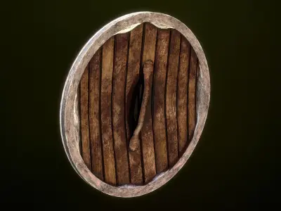 Shield of the Middle Ages Low-poly 3D model
