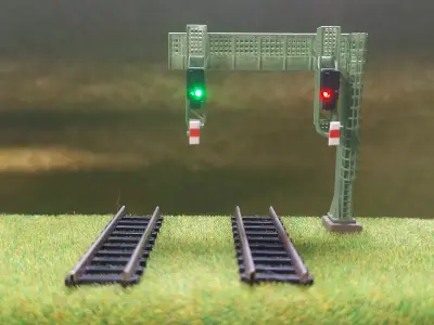 Deutsche Bahn Double Signal Bridge 1-160 resin 3D print model