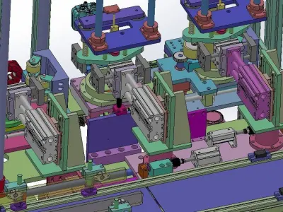 Ultrasonic Welding Leak Testing Production Line for Thermos 3D model