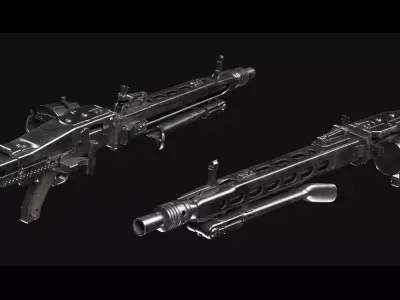 MG 42 - Maschinengewehr 42 - OpenSubdiv-Ready - 4K Low-poly 3D model