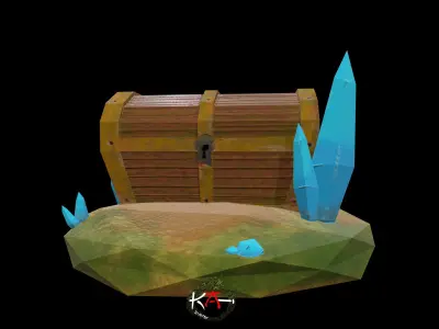 Treasure BOX Low-poly 3D model by KAi-3DArtist
