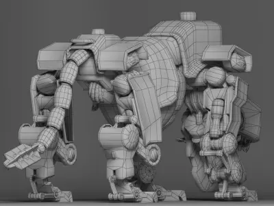 Military Robot Dog Low-poly 3D model purchase