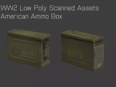 WW2 US American Ammo Box Low-poly 3D model