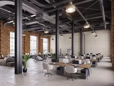 interior scene loft office 05 3D model