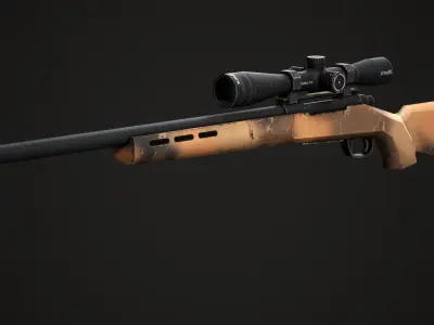 M24 Sniper Rifle - Low Poly Game Ready Low-poly 3D model