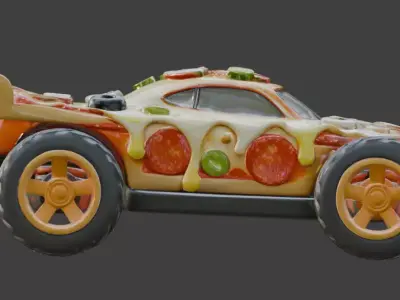Pizza Delivery Sport Racer 3D Model Low-poly 3D model
