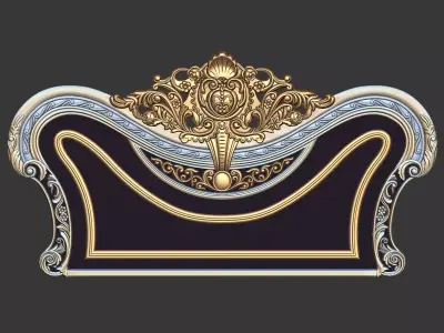 Baroque bed 3d STL ornate crown 3D print model