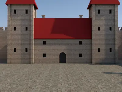 Medieval Castle Low-poly 3D model 4