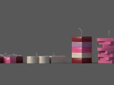 Heart candles part II 3D model