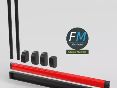 Modular panic bar 1 3D model