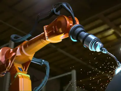 Industrial Robot Welding Low-poly 3D model