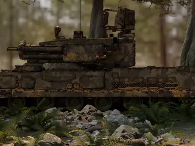 3D Military Combat Vehicle  Realistic Armored Tank  3D model