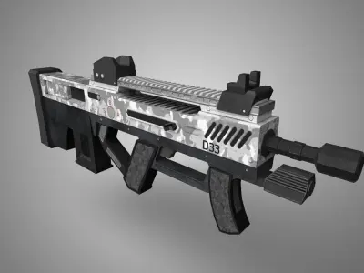 D33 Assault Rifle - GameReady - LowPoly Low-poly 3D model