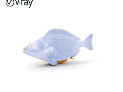 Realistic Wooden Fish Sculpture D Model Pack Low-poly 3D model