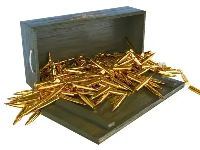 Ammunition Wood Box 3D model