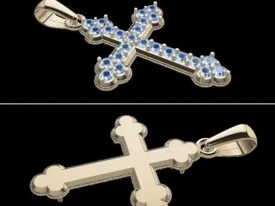 Antique Diamond Cross Pendant  3D print model
