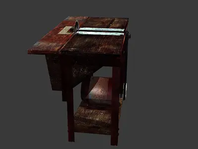 Old circular saw Low-poly 3D model