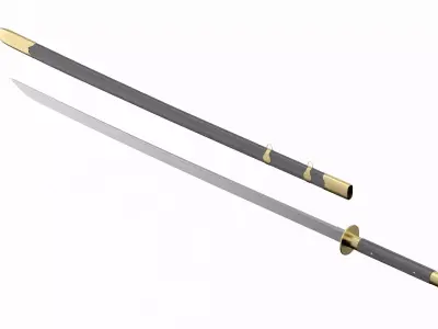 Changdao samurai sword Low-poly 3D model