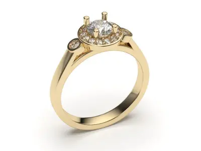 solitaire with ring sizes  8 part S108 3D print model