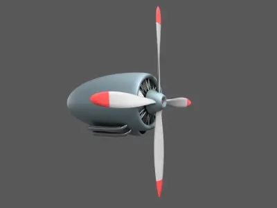 plane engine Low-poly 3D model by gameready2018