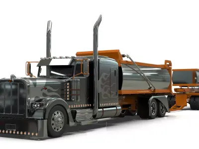 Peterbilt 389 Transfer Dump Truck 3D model