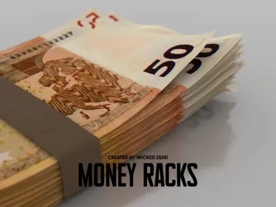 Money Racks Free low-poly 3D model