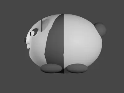 round panda 3D model