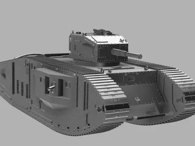 Indiana jones style Mark4 Tank 156 scale bolt action 3D print model