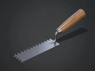 Two Notched Trowels 3D Model Pack