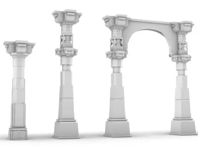 Temple Columns 3D model
