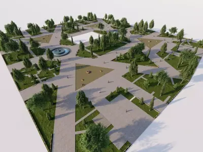 public park-Private Park Landscape -Park Center 3D model buy