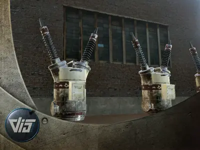 PBR Powerstation Props Low-poly 3D model