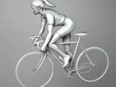 WOMAN CYCLIST 3D model