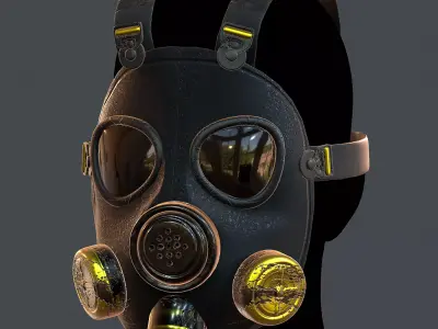 Gas mask helmet 3d model scifi Low-poly  Low-poly 3D model 19