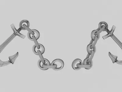 Anchor with chain  3D model