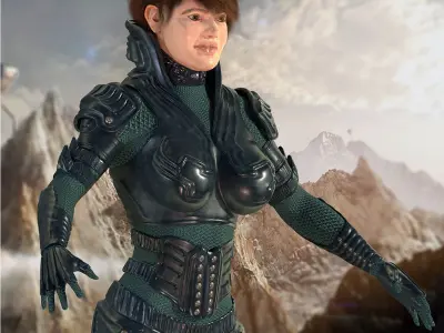 Sci-fi women Kate 3D model