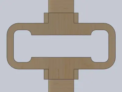 Bifter wooden bracket with two holes 3D model