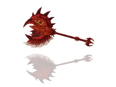 Dragon Scales Axe Low-poly 3D model