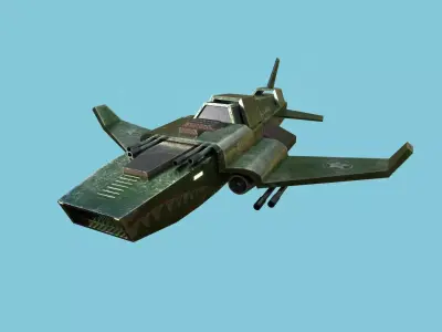 Jet Plane Spaceship 05 - Aircraft Military Airplane Spacecraft Low-poly 3D model