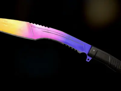 Knife Kukri - Gradient colors Low-poly 3D model