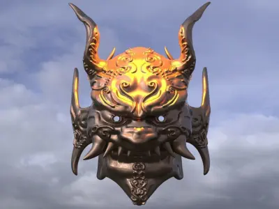 Samurai Dragon  mask 3D model