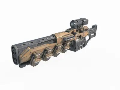 Future sci-fi weapon laser gun 3D model