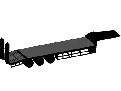 low bed trailer 3D model by truck-3d
