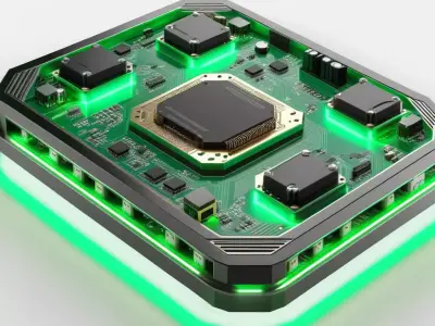 Futuristic Cyber Deck with LED 3D model