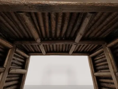 Mine Tunnel kit Low-poly 3D model Low-poly 3D model