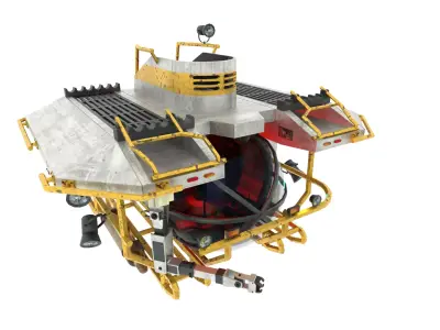 Submarine Low-poly 3D model 2
